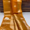 Mustard Yellow Exclusive Kora Banarasi Saree
