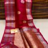 Deep Rani Pink Exclusive Kora Banarasi Saree