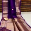Dark Purple Exclusive Kora Banarasi Saree