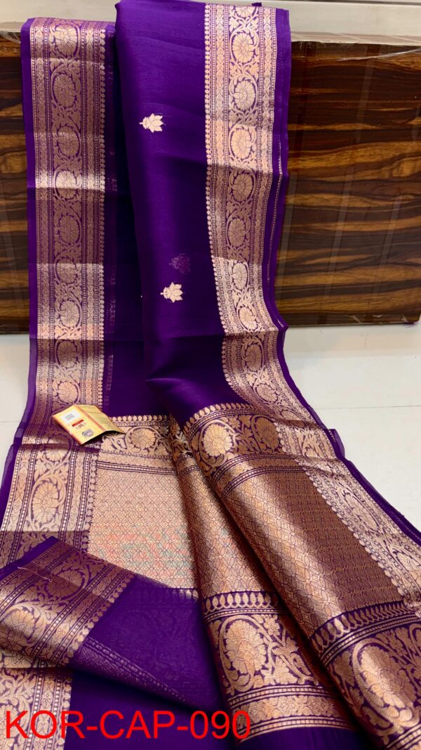 Dark Purple Exclusive Kora Banarasi Saree
