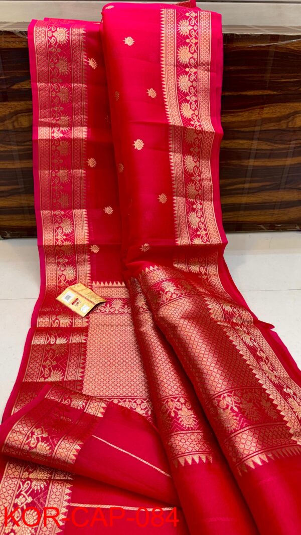 Red Exclusive Kora Banarasi Saree