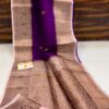 Purple And Pink Border Exclusive Kora Banarasi Saree