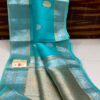Aqua Blue Exclusive Kora Banarasi Saree