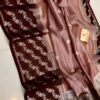 Rose Gold And Deep Chocolate Brown Border MNZ Pure Raw Mango Silk Saree with Rich Weaving