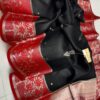 Black And Red Border MNZ Pure Raw Mango Silk Saree with Rich Weaving