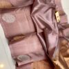 Grey Pink Pure Raw Mango Silk Handloom Saree