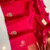 Bright Rani Pink Pure Raw Mango Silk Handloom Saree