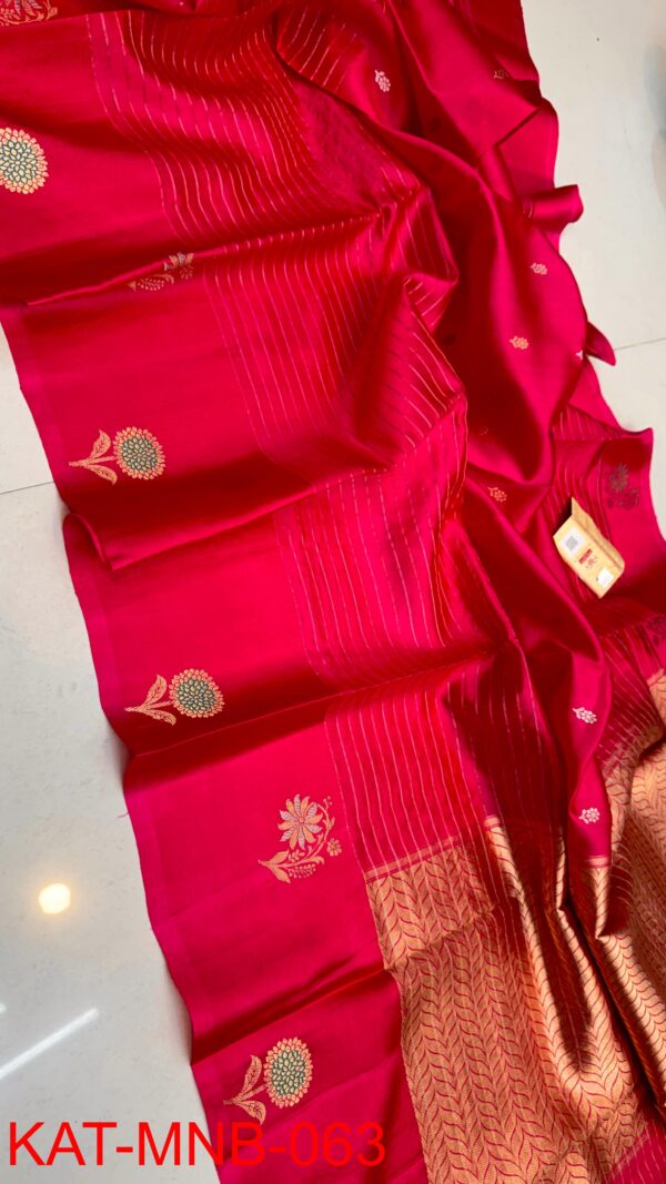Bright Rani Pink Pure Raw Mango Silk Handloom Saree