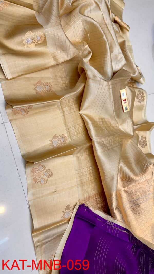 Light Brown Pure Raw Mango Silk Handloom Saree