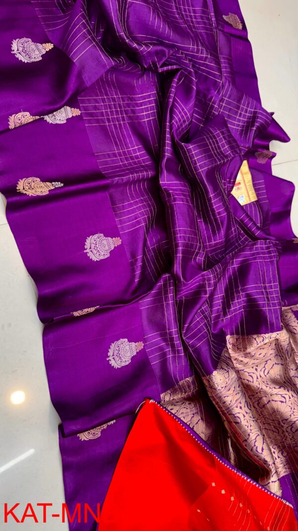 Purple Pure Raw Mango Silk Handloom Saree