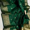 Emerald Green KNG Series Pure Handloom Kanjivaram Banarasi Katan Silk Saree