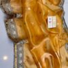 Bright Yellow Handloom Pure Tissue Silk Saree with Gold–Silver Zari