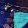 Blue Pure Handloom Tussar Raw Silk Banarasi Saree