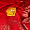 Bright Red Pure Handloom Tussar Raw Silk Banarasi Saree