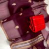 Deep Maroon Handloom Banarasi Pure Organza Kora Silk Saree with Meena Boota & Zari Work