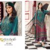 Aqua Blue Pure Cotton Patch Work Suit Set with Cotton/Chiffon Dupatta