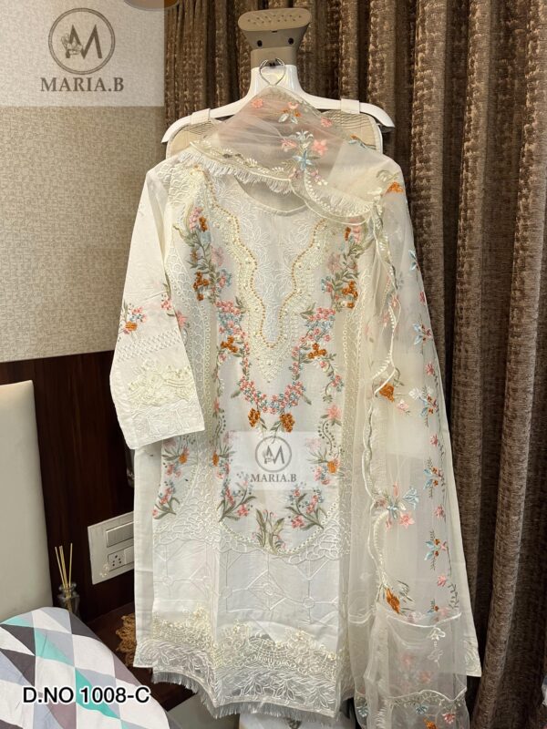 White Self Embroidery with Cutwork Dupatta