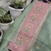 Blush Pink and Mint Green Kota Tissue Dress Material with Gotta Work – Shirt & Dupatta Set