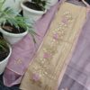 Light Beige and Pink Kota Tissue Dress Material with Gotta Work – Shirt & Dupatta Set