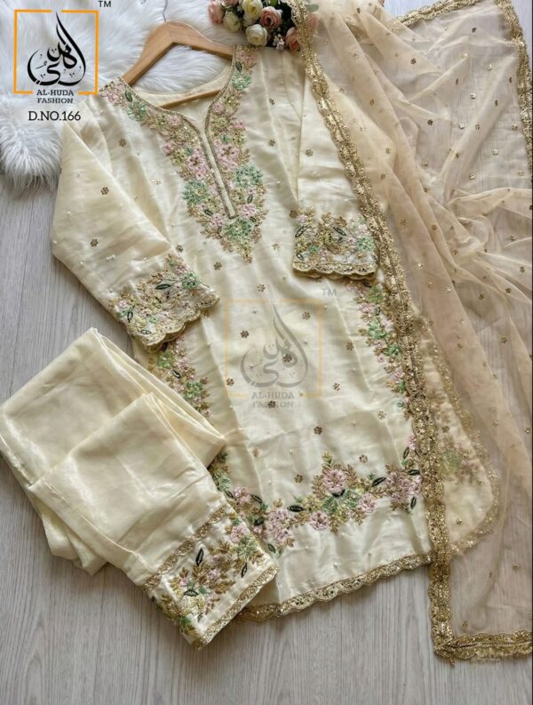 Off-White Cream Al Huda Luxury Cotton Pret Collection