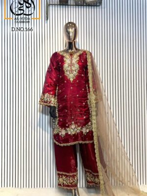 Maroon Al Huda Luxury Cotton Pret Collection