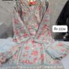 Light Blue-Grey Bin Saeed 3334 Ready-Made Organza Suit Set | Handwork Designer Collection