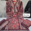 Maroon Bin Saeed 3334 Ready-Made Organza Suit Set | Handwork Designer Collection