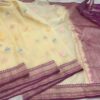 Lemon Yellow Banarasi Pure Handloom Kadua Kora Silk Saree with Meenakari | Silk Mark Certified