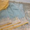 Sky Blue Banarasi Pure Handloom Kadua Kora Silk Saree with Meenakari | Silk Mark Certified
