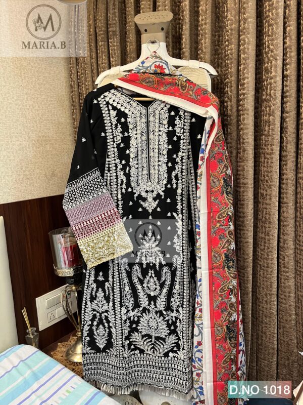 Black Maria.B Ready-Made Georgette Suit with Heavy Embroidery – D.No 1018 (XXL)