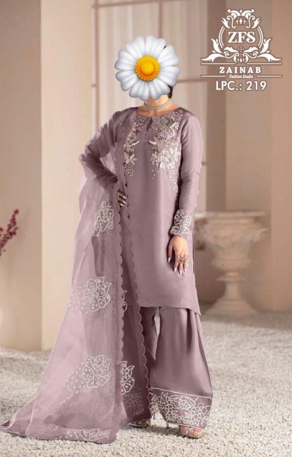 Chiku Luxury Preet Handwork Embroidered Plazo Set with Organza Dupatta | Zainab Fashion Studio