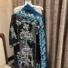 Black And Teal Blue Maria Readymade Georgette Embroidered Suit Set