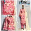 Pink Luxury Bursh Print Premium Rayon Long Top Pant Set with Chiffon Dupatta