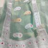 Mint Green Pure Tissue Georgette Silk Banarasi Saree – Kadwa Buti | Silk Mark Certified