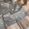 Grey Exclusive Kora Banarasi Silk Saree with Kalakari Maheen Work | Silkmark Certified