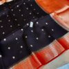 Black with Red Exclusive Kora Banarasi Silk Saree with Kalakari Maheen Work | Silkmark Certified