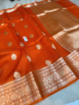 Exclusive Kora Banarasi Silk Saree with Kalakari Maheen Work | Silkmark Certified