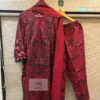 Red with Black Maria.B D.No 1051 Readymade Cotton Suit Set with Printed Pant & Dupatta – XL to XXL