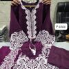 Deep Purple Farshi Salwar Special F-1004 | Vichitra Heavy Work Top with Farshi Gadhwal Bottom & Organza Dupatta