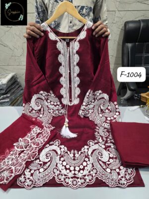 Maroon Farshi Salwar Special F-1004 | Vichitra Heavy Work Top with Farshi Gadhwal Bottom & Organza Dupatta