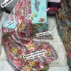 Light Blue BIN SAEED Embroidered Lawn Suit – Cotton Printed Shirt with Two Side Cutwork Dupatta