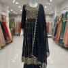 Black with Gold Sale Special Readymade Naira Cut Georgette Suit with Palazzo & Embroidery Dupatta – XL