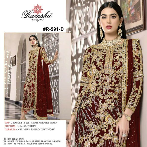 Maroon Ramsha Super Hit Designer Suit – Premium Fabric | Ready to Ship