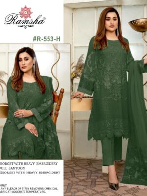Green Ramsha Super Hit Designer Suit – Premium Fabric | Ready to Ship