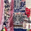 Navy Blue and Pink Aasha Designer Pure Cotton Printed Suit with Patch Embroidery & Chiffon Dupatta