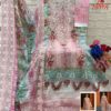 Pink and Green Aasha Designer Pure Cotton Printed Suit with Patch Embroidery & Chiffon Dupatta