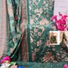 Emerald Green Aasha Designer Pure Cotton Printed Suit with Patch Embroidery & Chiffon Dupatta