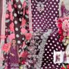 Deep Purple Aasha Designer Pure Cotton Printed Suit with Patch Embroidery & Chiffon Dupatta