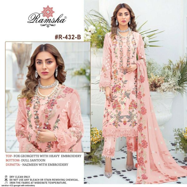 Pink Ramsha Designer Suit – Premium Fabric Collection | Ready to Ship