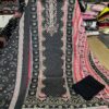Black Pure Jam Cotton Karachi Print Suit with Cotton Dupatta & Rayon Bottom